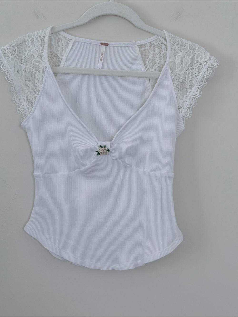 Free People Let's Talk Baby Tee milkmaid babydoll NEW - Picture 2 of 10